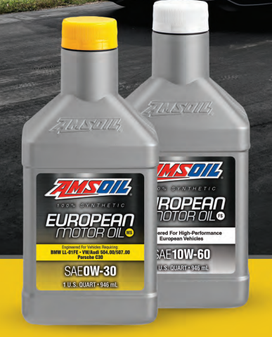 Euro Oil New AMSOIL Euro Car Oils 0W-30 and 10W-60